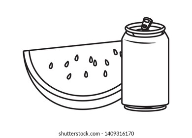 refreshing drink coke with fruit cartoon vector illustration graphic design
