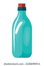 Refreshing drink in a plastic bottle over white