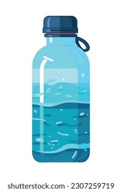 Bebida refrescante en botella de plástico, símbolo del icono de verano aislado