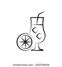 Refreshing Drink vector Outline Icon Design illustration. Food and Drink Symbol on White background EPS 10 File