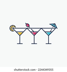 Bebidas refrescantes para vencer el calor. Icono de bebidas alcohólicas.