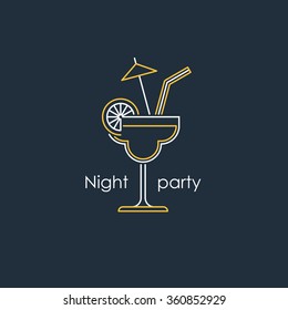 Refreshing drinks, cocktail margarita, bar menu illustration