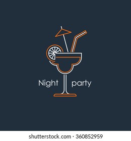 Refreshing drinks, cocktail margarita, bar menu illustration
