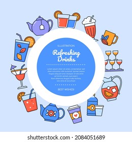 Refreshing drinks - colorful vector flat design style banner