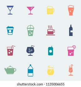 Refreshing drinks icons collection illustration