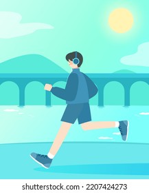 Refreshing exercise and activity illustration
