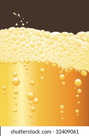 Refreshing fizzy beer background. (vector illustration)