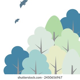 Refreshing forest trees illustration background material