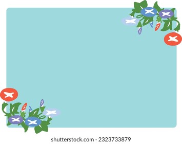 Refreshing frame of watercolor style morning glory	
