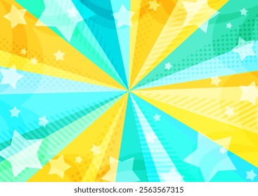 A refreshing and fresh radiant background of yellow and light blue with stars popping out