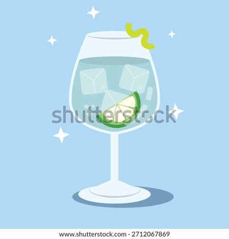 Refreshing Gin and Tonic Cocktail with Lime