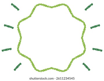 A refreshing green crayon-style wavy frame