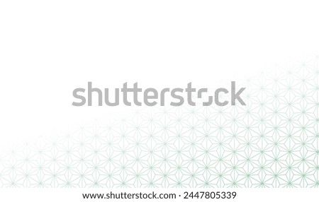 Refreshing green Japanese hemp leaf pattern gradation background