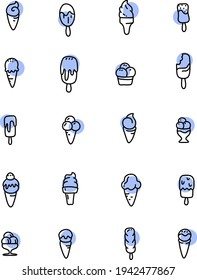 Refreshing ice cream, illustration, vector on a white background