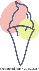 Refreshing ice cream, illustration, vector on a white background.