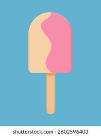 Refreshing ice cream on a stick - a minimalist vector illustration