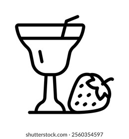 Refreshing icon of strawberry cocktail