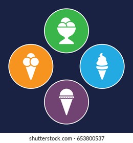 Refreshing icons set. set of 4 refreshing filled icons such as ice cream