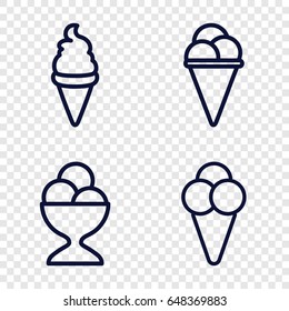 Refreshing icons set. set of 4 refreshing outline icons such as ice cream