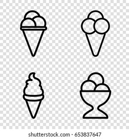 Refreshing icons set. set of 4 refreshing outline icons such as ice cream