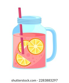 Refreshing juice with lime citrus icon isolated