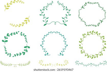 Refreshing leaf illustration frame material