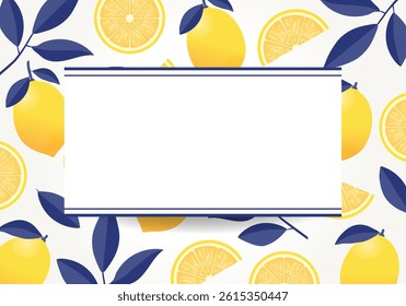 Refreshing lemon illustration background material
