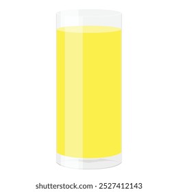 Refreshing lemon juice in glass isolated on white background. Vector illustration
