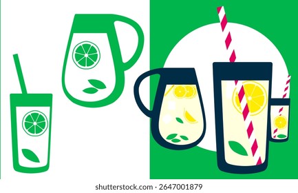 Refreshing lemonade and drinks- summer beverage set
