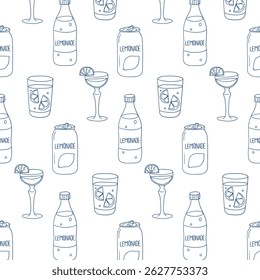 Refreshing lemonade patterns featuring various drink styles and glass designs
