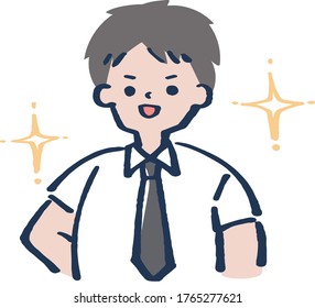 Refreshing man smile vector illustration