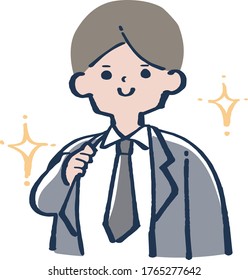 Refrescamiento de la ilustración vectorial de sonrisa del hombre