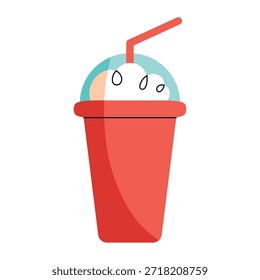 Atualizando o ícone de milkshake em estilo de desenho animado plano