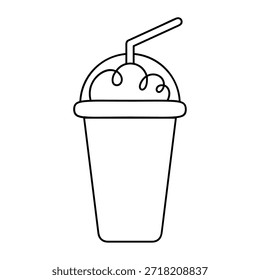 Atualizando o ícone de milkshake em estilo de desenho animado plano