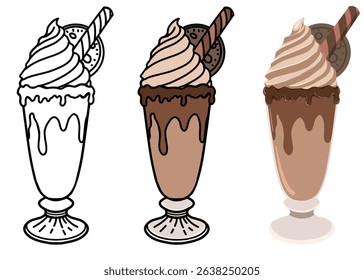 Refreshing milkshake vector set design for your projects.