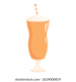 Refrescante milkshake com chantilly e palha listrada é perfeito para o menu de verão