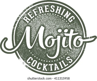 Refreshing Mojito Cocktail Stamp