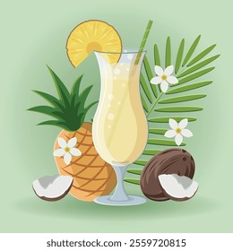 refreshing non-alcoholic drink Pina Colada