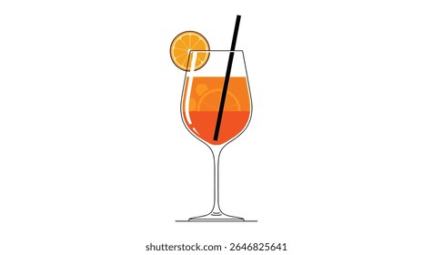 Refreshing Orange Cocktail Served in a Tall Glass with a Slice of Citrus and a Straw Perfect for Summer Gatherings and Celebrations