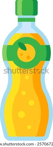 Refreshing orange soda bottle featuring vibrant bubbles and a green cap, capturing the essence of summer, thirst quenching moments, and the zesty appeal of citrus fruits