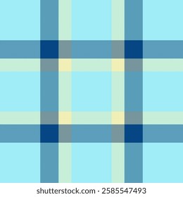 A refreshing pastel plaid pattern in shades of blue and yellow. This seamless texture evokes feelings of calmness and serenity, perfect for website backgrounds, textile designs, or packaging.