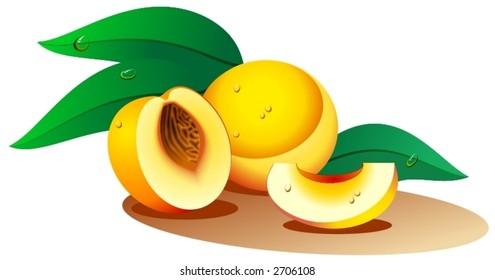 Refreshing peach with water-drops to bring out the freshness.