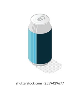 Refreshing Perspectives: The Iconic Beer and Soda Can in Isometric View