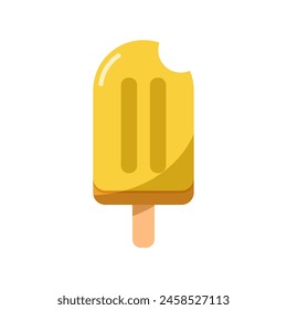 Refrescante Ilustración vectorial de icono de helado de paleta con sabor a piña aislado sobre fondo blanco