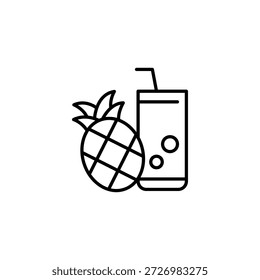 Refreshing Pineapple Juice Icon Fresh Tropical Summer