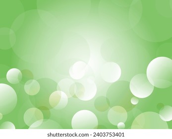 Refreshing polka dot pattern background material with the image of soap bubbles floating in the sky_green