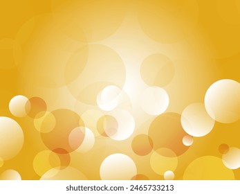 Refreshing polka dot pattern background material with the image of soap bubbles floating in the sky_Gold
