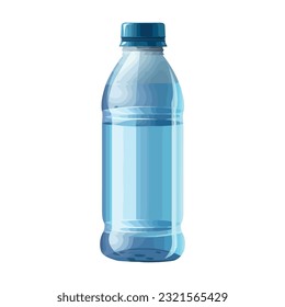Erfrischendes gereinigtes Wasser in Plastikflasche auf Weiß