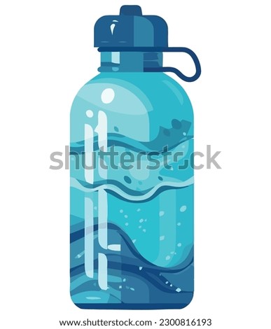 Refreshing purified water in plastic bottle over white