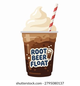 Refreshing Root Beer Float Illustration